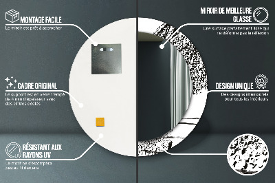 Espelho redondo decorativo Padrão de grafite