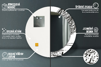 Espelho redondo decorativo Padrão de grafite