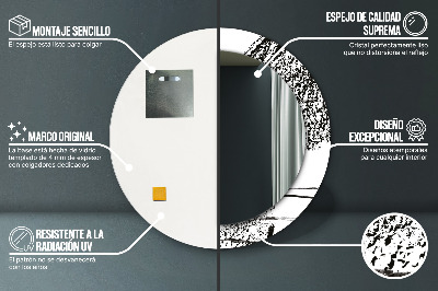 Espelho redondo decorativo Padrão de grafite