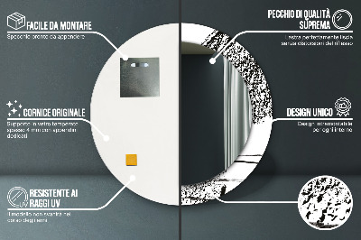 Espelho redondo decorativo Padrão de grafite