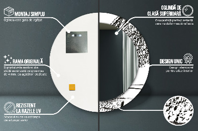 Espelho redondo decorativo Padrão de grafite