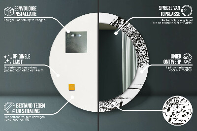 Espelho redondo decorativo Padrão de grafite