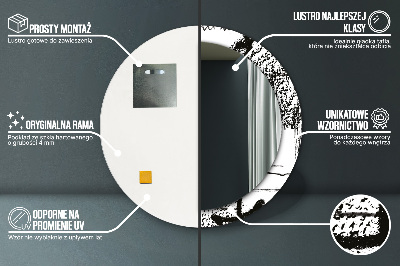 Espelho redondo decorativo Padrão de grafite