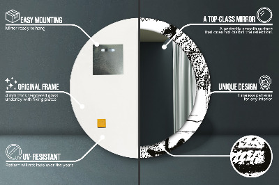 Espelho redondo decorativo Padrão de grafite