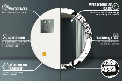 Espelho redondo decorativo Padrão de grafite