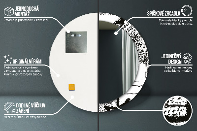 Espelho redondo decorativo Padrão de grafite