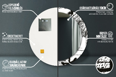 Espelho redondo decorativo Padrão de grafite