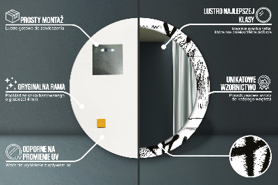 Espelho redondo decorativo Padrão de grafite