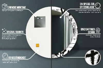 Espelho redondo decorativo Padrão de grafite