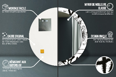 Espelho redondo decorativo Padrão de grafite