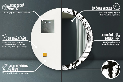 Espelho redondo decorativo Padrão de grafite