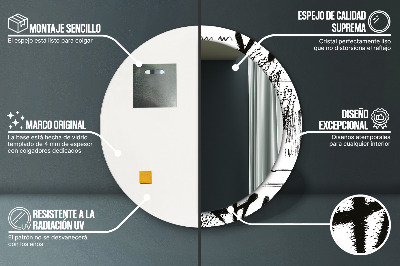 Espelho redondo decorativo Padrão de grafite