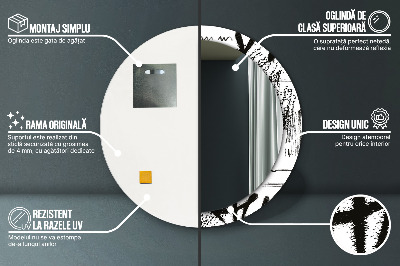 Espelho redondo decorativo Padrão de grafite