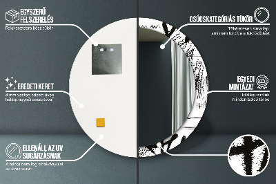 Espelho redondo decorativo Padrão de grafite