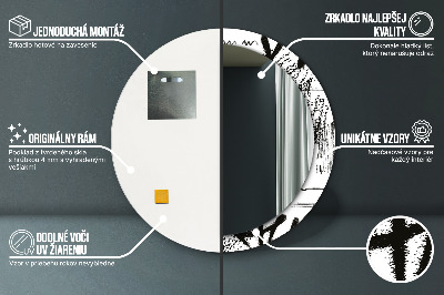 Espelho redondo decorativo Padrão de grafite