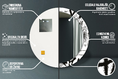 Espelho redondo decorativo Padrão de grafite