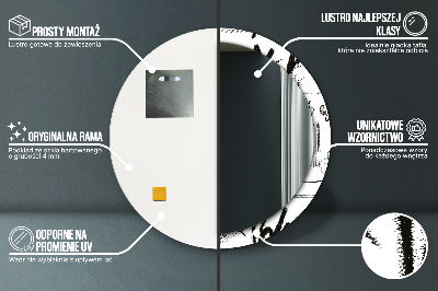 Espelho redondo decorativo Padrão de grafite