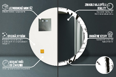 Espelho redondo decorativo Padrão de grafite