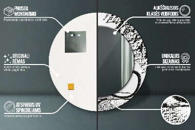 Espelho redondo decorativo Padrão de grafite