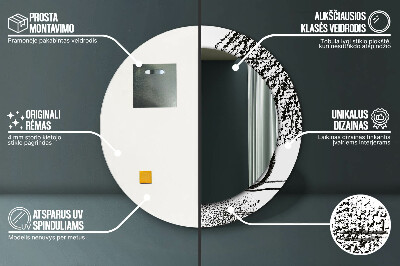 Espelho redondo decorativo Padrão de grafite