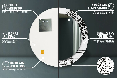 Espelho redondo decorativo Padrão de grafite