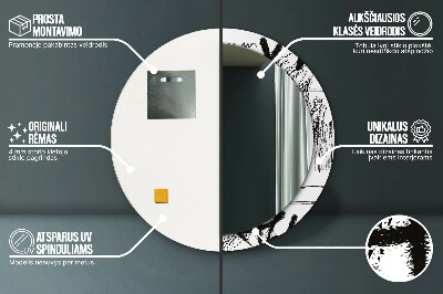 Espelho redondo decorativo Padrão de grafite