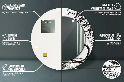 Espelho redondo decorativo Padrão de grafite