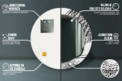 Espelho redondo decorativo Padrão de grafite