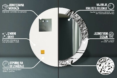 Espelho redondo decorativo Padrão de grafite