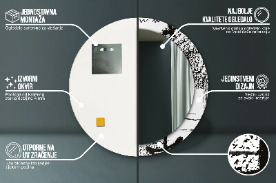 Espelho redondo decorativo Padrão de grafite