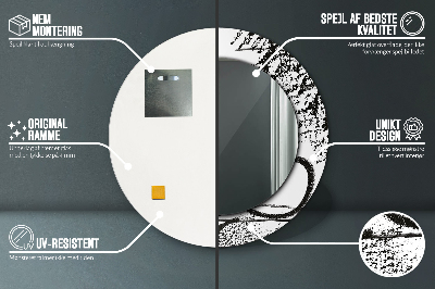 Espelho redondo decorativo Padrão de grafite