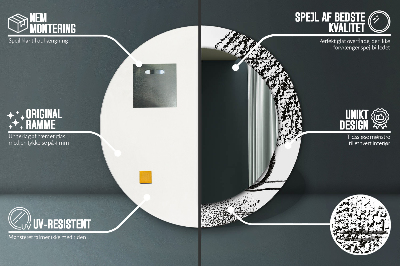 Espelho redondo decorativo Padrão de grafite