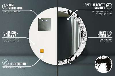 Espelho redondo decorativo Padrão de grafite