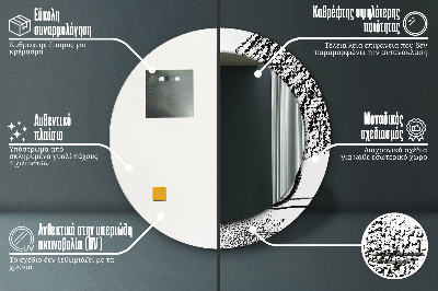 Espelho redondo decorativo Padrão de grafite