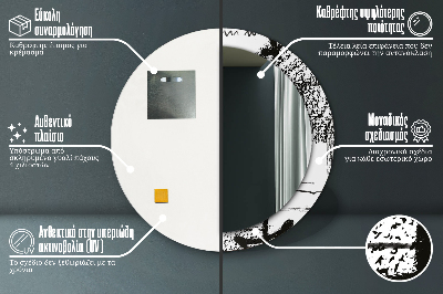 Espelho redondo decorativo Padrão de grafite