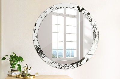 Espelho redondo decorativo Padrão de grafite