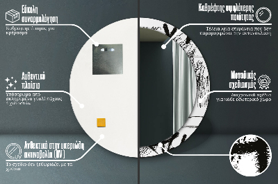 Espelho redondo decorativo Padrão de grafite