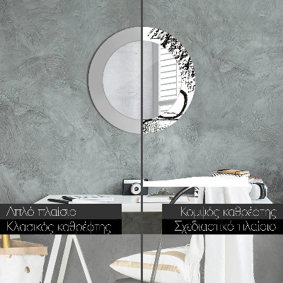 Espelho redondo decorativo Padrão de grafite