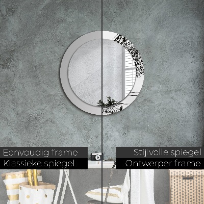 Espelho redondo decorativo Padrão de grafite