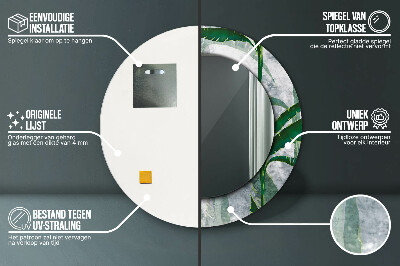 Espelho redondo decorativo Folhas tropicais