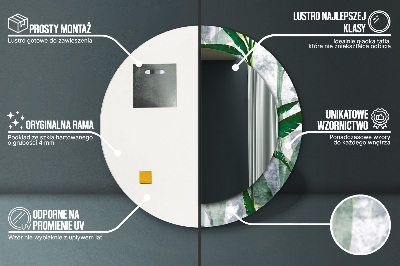 Espelho redondo decorativo Folhas tropicais