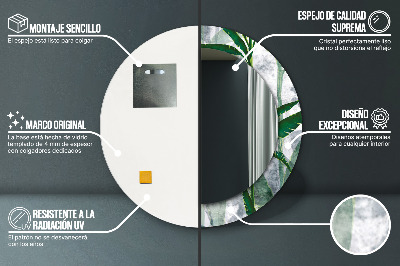 Espelho redondo decorativo Folhas tropicais