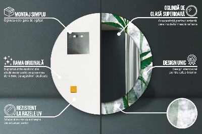 Espelho redondo decorativo Folhas tropicais