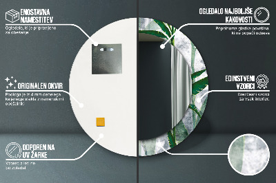 Espelho redondo decorativo Folhas tropicais