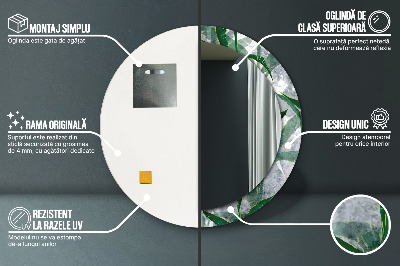 Espelho redondo decorativo Folhas tropicais