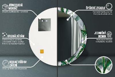 Espelho redondo decorativo Folhas tropicais