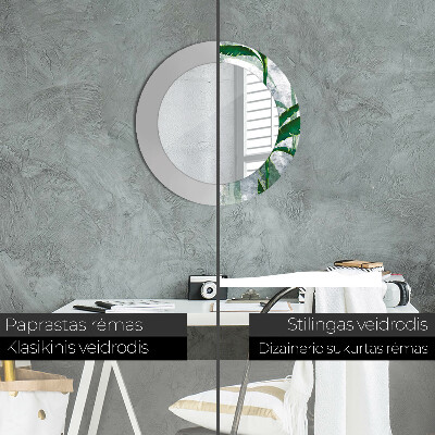 Espelho redondo decorativo Folhas tropicais