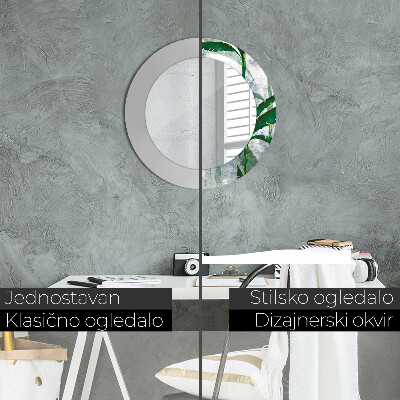 Espelho redondo decorativo Folhas tropicais