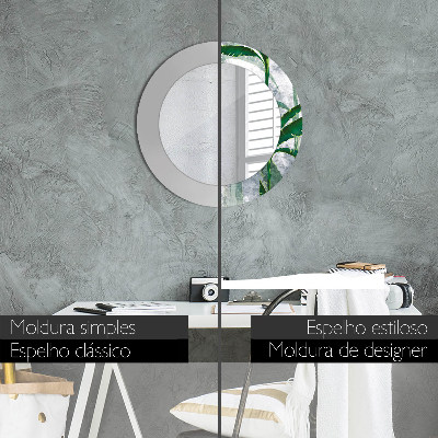 Espelho redondo decorativo Folhas tropicais