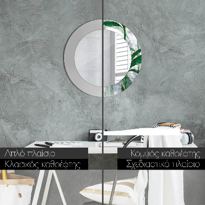 Espelho redondo decorativo Folhas tropicais